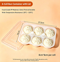 Boîte de rangement alimentaire en PP jetable épaissie sur mesure, de qualité alimentaire, Zhejiang, 6 compartiments, pour raviolis et pains, résistante à la chaleur et au froid