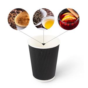 แก้วกาแฟร้อนกระดาษสองชั้น 12 ออนซ์ แบบใช้แล้วทิ้ง คุณภาพสูง ป้องกันสิ่งแวดล้อม พร้อมฝาปิด ขนาดและโลโก้สั่งทำได้ - Product Image 1