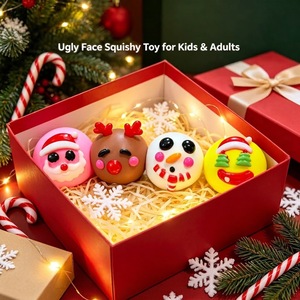 Nouveau Cadeau de Noël : Jouet Squishy Visage de Chien Smushers en PU à Rebond Lent – Coffret Cadeau - Product Image 1