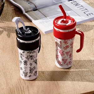 BPA Free 40 oz Stainless Steel Vacuum Tumbler Reusable Travel Coffee <b>Mug</b> with <b>Large</b> Handle and Straw - Product Image 6