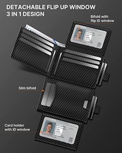 <span class=keywords><strong>Rfid</strong></span> chặn Slim sợi carbon ví cho nam giới với <span class=keywords><strong>Stealth</strong></span> POCKET cho Tracker da ví với có thể tháo rời ID cửa sổ - Product Image 4