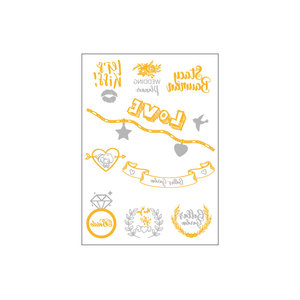 OEM Body Water Transfer temporaneo <span class=keywords><strong>Tatoo</strong></span> Gold Stamping Sticker Metallic Gold Silver <span class=keywords><strong>Flash</strong></span> Tattoo Henna Sticker tatuaggio temporaneo - Product Image 6