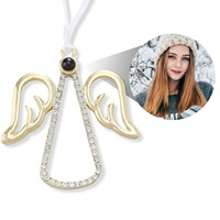 Nouvelle Décoration de Noël Pendentif Ailes d'Ange Projection Photo Personnalisable Cadeau Très Vendu