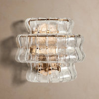 Applique murale de luxe 12,5 pouces en verre et cristal américain, style rétro haut de gamme, pour salon, chevet, escalier, chambre d'hôtel simple