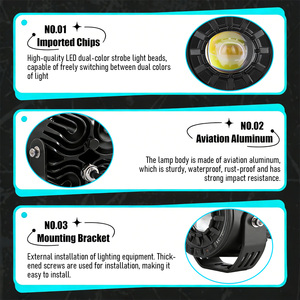 Nuevo Faro LED de 3 Pulgadas para Motocicleta, Luces de Conducción de Doble Color, Resistente al Agua IP68, Faro Antiniebla MO-242, 2 Años de Garantía, ATV - Product Image 4