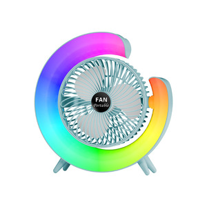 Ventilateur portable mini USB rechargeable silencieux avec lumière LED colorée pour bureau et étudiants - Product Image 3