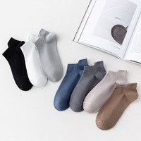 Chaussettes basses pour hommes en coton noir Jingwen OEM