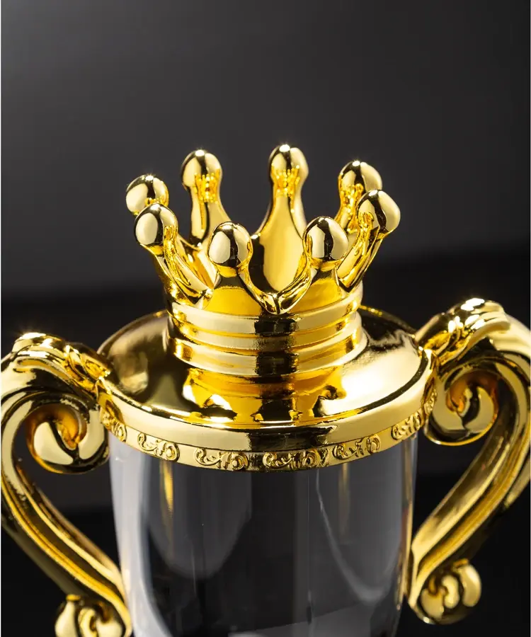 Hochwertige K9 Crystal Glass Trophy Basketball League Champion Award Crown Crafts Trophy