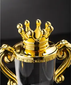 Trophée de haute qualité en verre cristal K9 Basketball League Champion Award Crown Crafts Trophy