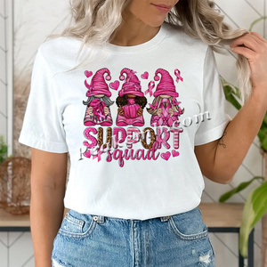 Escuadrón de apoyo de impresión con gnomos Transferencia de vinilo Iron on Cancer Awareness Transfer Breast Cancer Gnomes DTF Transferencias - Product Image 5