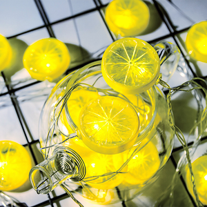 Jaune Fruit Citron Forme Chaîne Décorative Batterie Puissance Orange <span class=keywords><strong>Lime</strong></span> 19.6 pieds/40 Lumières pour Noël Fête À La Maison - Product Image 3