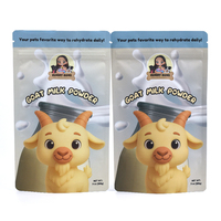 Sachet Doypack Mylar à haute barrière, personnalisé, mat, refermable avec fermeture éclair, pour lait en poudre de chèvre et complément alimentaire réhydratant pour animaux de compagnie (chiens et chats)