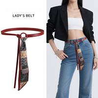 Ceinture vintage bohème pour femme, en satin floral et cuir PU, idéale pour robes et jeans – Vente en gros directe usine (16 ans d'expérience)