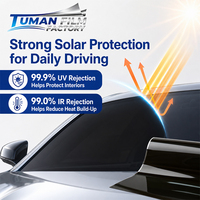 Película de Control Solar para Ventanas de Automóviles Tuman, Nano Cerámica de Carburo de Titanio, 99.9% UVR, 99.0% IRR, 5.4% VLT, para Conducción Diaria