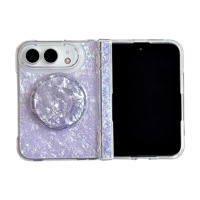 Étui pliable pour iPhone Duo, motif coquille de perle, protection de l'axe central, pour Apple Duo