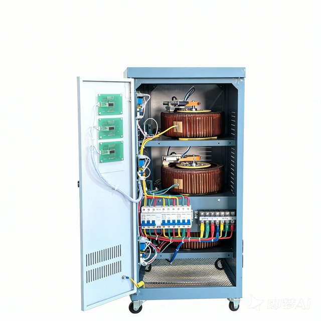 30KVA Three Phase Servo Automatic Digital Voltage Stabilizer, CE Certified, ISO9001, High Precision & Multi-Protection