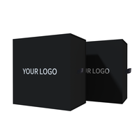 Boîte à montre noire personnalisée avec logo, impression numérique, boîte pour électronique intelligente, emballage cadeau avec coussin en velours