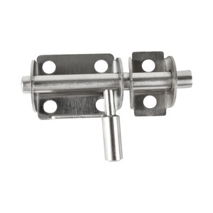 Cerradura de puerta de acero inoxidable con doble cabezal y pasador sólido, tipo F, diseño minimalista y engrosado para puertas de habitaciones, armarios y patios. - Product Image 3