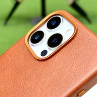 Étui de téléphone antichoc en cuir PU avec charge magnétique sans fil pour 11 12 13 14 15 16 Pro Max, luxe, finition huilée