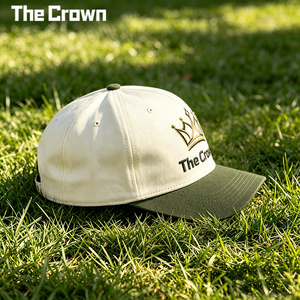 Casquette de baseball structurée à 6 panneaux brodée en 3D avec logo personnalisé, bicolore crème et olive, vente en gros, fabricant - Product Image 4