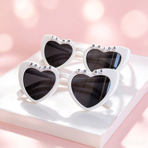 Squadra all'ingrosso decorazione sposa occhiali da sole addio al nubilato decorazione del partito a forma di cuore occhiali da sole da sposa per essere occhiali da sole - Product Image 3