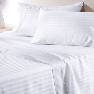 Ensemble de lin d'hôtel de luxe personnalisable 1cm rayure 400TC coton tissu doux Durable respirant résistant à la décoloration résistant aux rides - Product Image 2