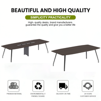 Table de conférence et chaises sur mesure en MDF, 12 places, design moderne pour bureau à domicile et chambre.