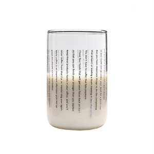 Vaso de agua de vidrio de borosilicato alto, transparente, alto y bajo, con letras en inglés, para el hogar, desayuno, leche, jugo, uso en la oficina - Product Image 5