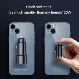 Nueva llegada 100W portátil Mini Tipo-c Pd coche cargador anillo Metal Universal cargador rápido anillo tirar diseño coche cargador con LED - Product Image 4