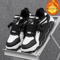 Chaussures d'hiver et décontractées en PU avec semelle extérieure en PVC, doublure en peluche, chaudes et polyvalentes, style Hong Kong, livraison gratuite