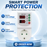 Protecteur de tension et de courant intelligent pour prise UE avec double affichage LED, réglable contre les surtensions, les sous-tensions et les surintensités, pour réfrigérateur et téléviseur
