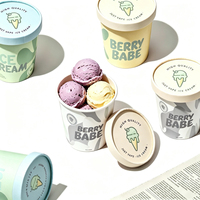 Gobelet à lait surelacté personnalisable avec logo, bol à crème glacée à paroi simple, gobelet à crème glacée en papier jetable, biodégradable