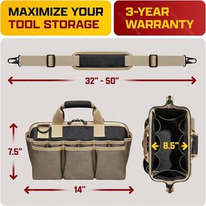 Free Sample <b>Small</b> Heavy Duty <b>Tool</b> <b>Bags</b> <b>for</b> Men/Women. Wide Mouth <b>Tool</b> <b>Bag</b> <b>Small</b>. 22 Pockets - Product Image 4