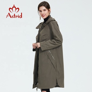 Moda donna abbigliamento primavera giacca lunga con giacca e <span class=keywords><strong>Trench</strong></span> da donna cappotto sottile manica lunga con cerniera femminile con tasca sul cappuccio come 9046 - Product Image 4