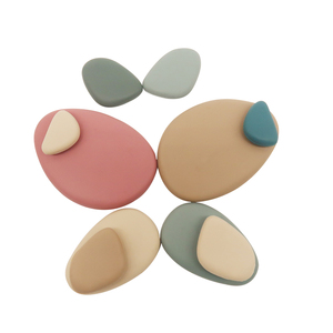 Colorido apilamiento y clasificación de guijarros lisos de silicona forma de piedra Montessori juguetes educativos para niños pequeños aprendizaje sensorial - Product Image 6