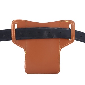 Leather Fanny Pack with <b>Elastic</b> <b>Belt</b> Genuine Leather Waist Bag for Phone Multi-Function Waist Pouch - Product Image 2