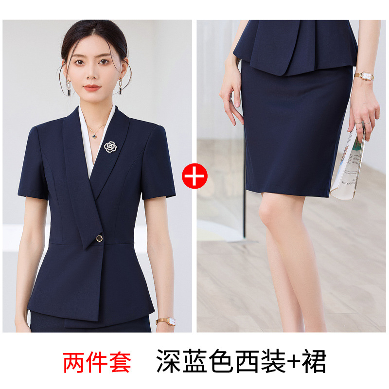 Two-piece set, dark blue suit dress