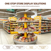 Présentoir Rotatif Multicouche Rond pour Snacks en Vrac, Meuble d'Islande pour Supermarché, Présentoir Alimentaire pour Fruits Secs et Bonbons
