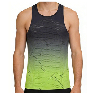 Camiseta Deportiva sin Mangas para Hombre, de Secado Rápido, Poliéster Transpirable, Ligera, Personalizada, sin Costuras, Elástica, para Fitness y Maratón - Product Image 1