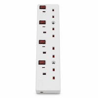 HAOYONG UK Extension Socket Travel Power Strip 4 Way Electrical Extension Leads