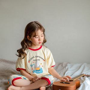 ชุดนอนเด็กผู้หญิงผ้าฝ้าย 100% ชุดนอนแขนยาวลายดอกไม้ - Product Image 1