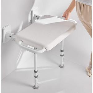 Modern Stainless Steel Wall Mount Fold-Up Shower Seat Sturdy Disabled Elderly Bathroom Accessory for Hotels - Product Image 4