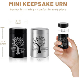 Petites urnes pour cendres humaines, urnes miniatures de 2,75 pouces en forme d'arbre de vie pour animaux de compagnie, urnes commémoratives en aluminium pour cendres - Product Image 2