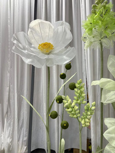 J-038 Fleurs artificielles géantes personnalisées couleur <span class=keywords><strong>vert</strong></span> crème Rose Forêt Printanière pour décorations de mariage et toiles de fond d'événements - Product Image 4