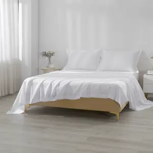 Lüks yatak çarşafı 400 iplik sayısı 100% mısır pamuklu kumaş kullanılmış otel yatak setleri yatak çarşafı