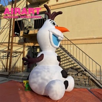 Mascotte de dessin animé gonflable de décorations festives, modèles d'animaux de cerf de corbeau de Noël gonflables personnalisés pour la publicité