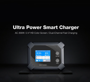 เครื่องชาร์จอัจฉริยะ UP13 AC 200W 2*10A ช่องคู่ 2-8S กำลังสูง ชาร์จเร็ว สำหรับแบตเตอรี่โดรน FPV และรถบังคับวิทยุ - Product Image 2