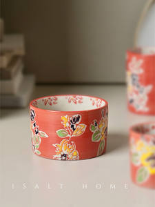 Tasses à café, thé au lait et desserts en brocart rouge style peinture à l'huile vintage French <span class=keywords><strong>Table</strong></span> <span class=keywords><strong>Passion</strong></span> - Product Image 6