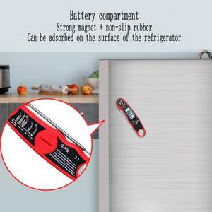 Thermomètre à sonde pliable numérique intelligent en acier inoxydable Four de qualité alimentaire et stockage de cuisine Eau/Huile Barbecue Usage domestique - Product Image 2