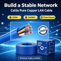 Cable de Red Exterior Cat5e Multimodo de Cobre, Impermeable con Cubierta de PE, UTP FTP 24AWG, Cable de Fibra para Cámaras IP CCTV